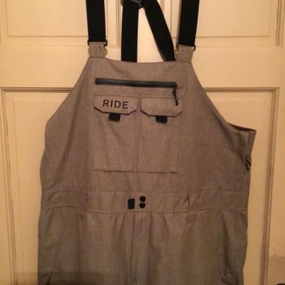 Ride Snowboard Outwear Men’s Central Bib, Olive Herringbone - Picture 7 of 12